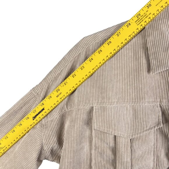 NWT Live 4 Truth Womens L Oversized Beige Corduroy Button Up Shirt Dress Western - Picture 11 of 16